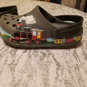 Boys train crocs